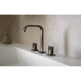 AllariaE Widespread Lavatory Faucet with Square Spout - Less Handles