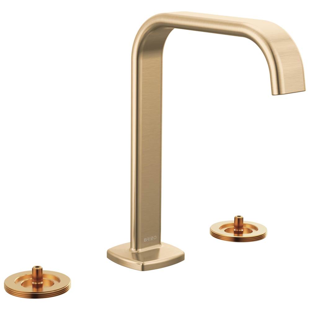 Brizo - AllariaE Widespread Lavatory Faucet with Square Spout - Less Handles - Luxe Gold