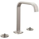 Brizo - AllariaE Widespread Lavatory Faucet with Square Spout - Less Handles - Luxe Nickel