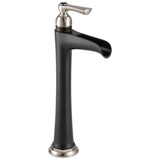 Brizo - Rook Single-Handle Vessel Lavatory Faucet with Channel Spout 1.2 GPM - Luxe Nickel   With Matte Black