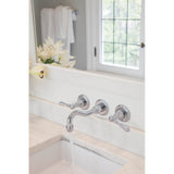 Tresa Two-Handle Wall Mount Lavatory Faucet with Lever Handles 1.5 GPM