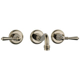 Brizo - Tresa Two-Handle Wall Mount Lavatory Faucet with Lever Handles 1.2 GPM - Polished Nickel
