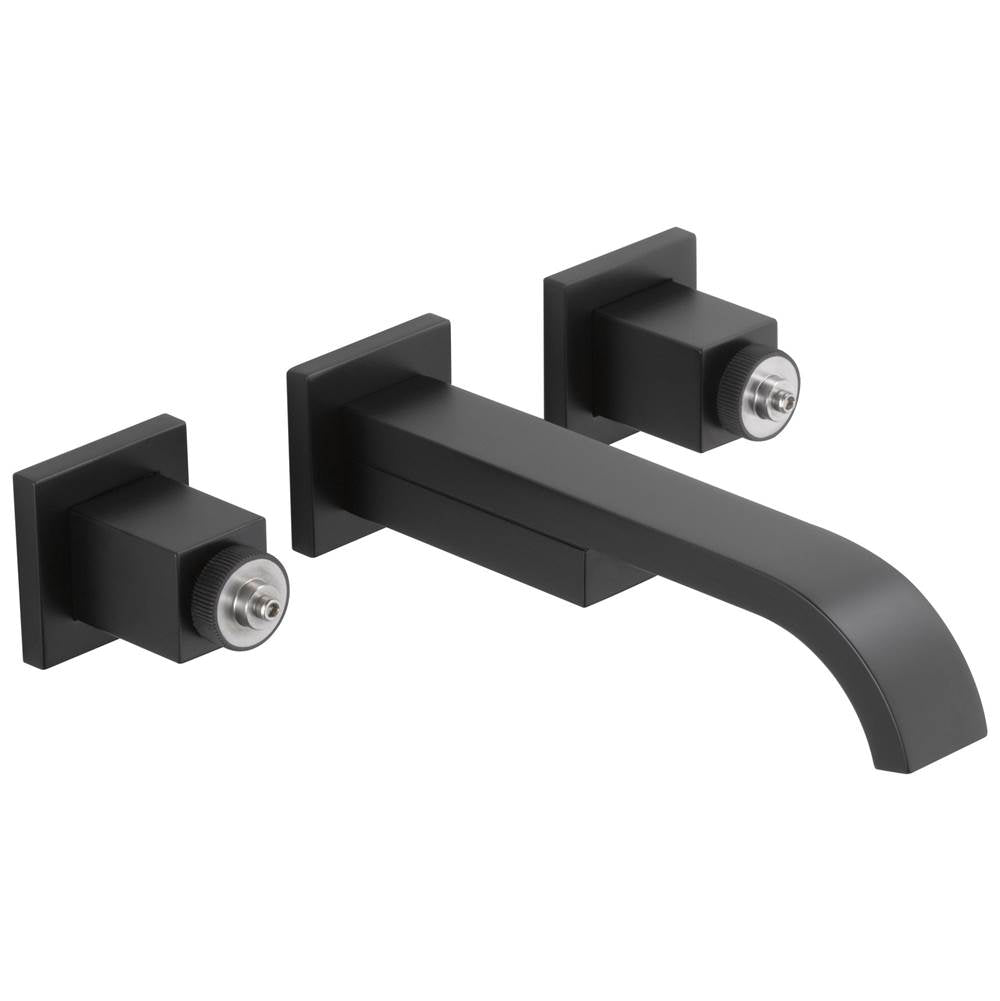 Brizo - Siderna Two-Handle Wall Mount Lavatory Faucet - Less Handles 1.2 GPM - Matte Black
