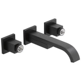 Brizo - Siderna Two-Handle Wall Mount Lavatory Faucet - Less Handles 1.2 GPM - Matte Black