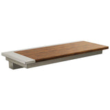 Brizo - Frank Lloyd Wright Wall Shelf - Luxe Nickel  With  Teak Wood