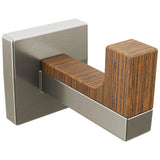 Brizo - Frank Lloyd Wright Robe Hook - Luxe Nickel  With  Teak Wood