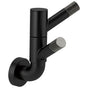 Brizo - Litze Rotating Double Robe Hook With Knurling - Matte Black With Luxe Steel