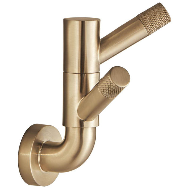 Brizo - Litze Rotating Double Robe Hook With Knurling - Luxe Gold