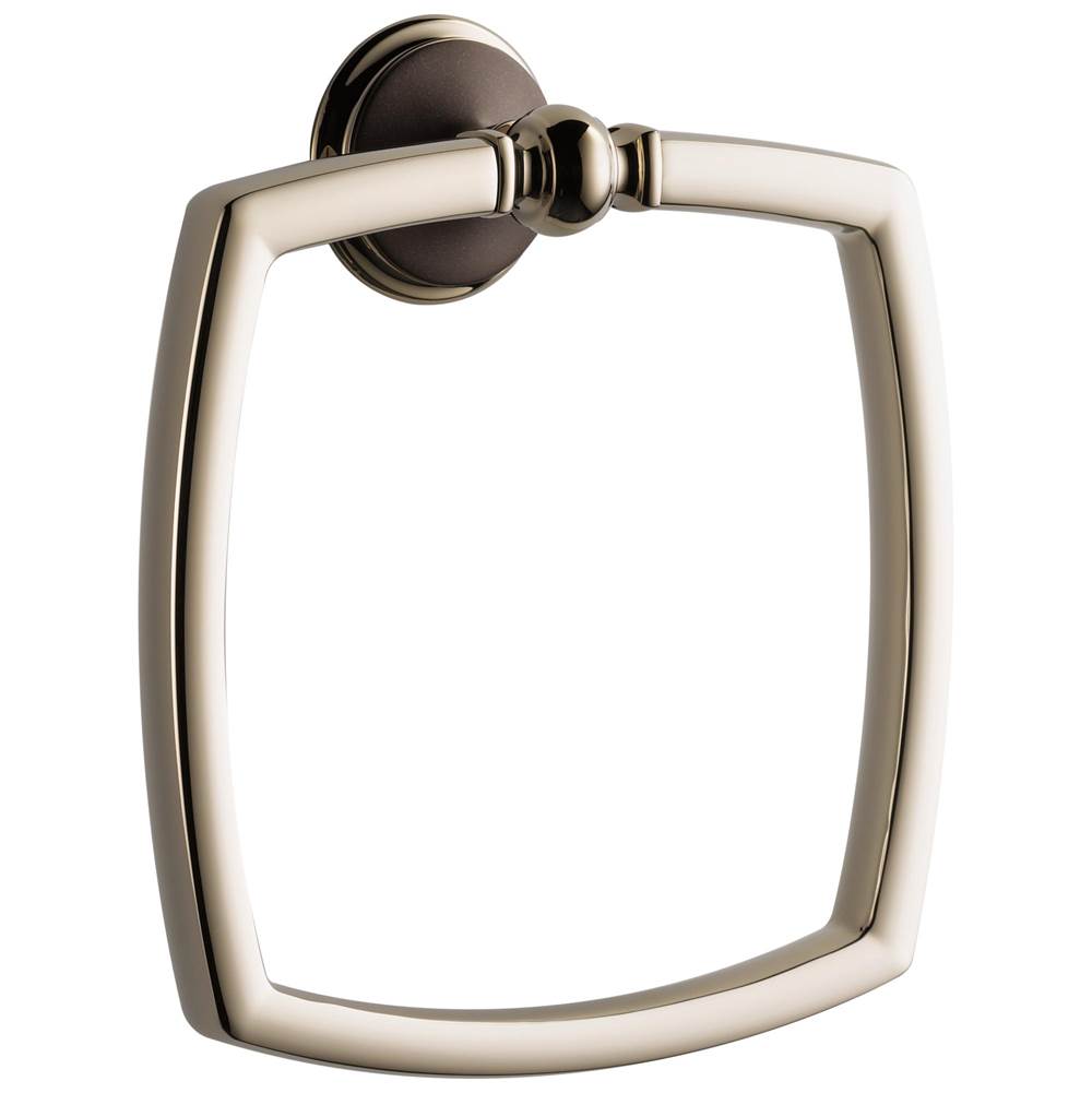 Brizo - Charlotte Towel Ring - Cocoa Bronze  With  Polished Nickel
