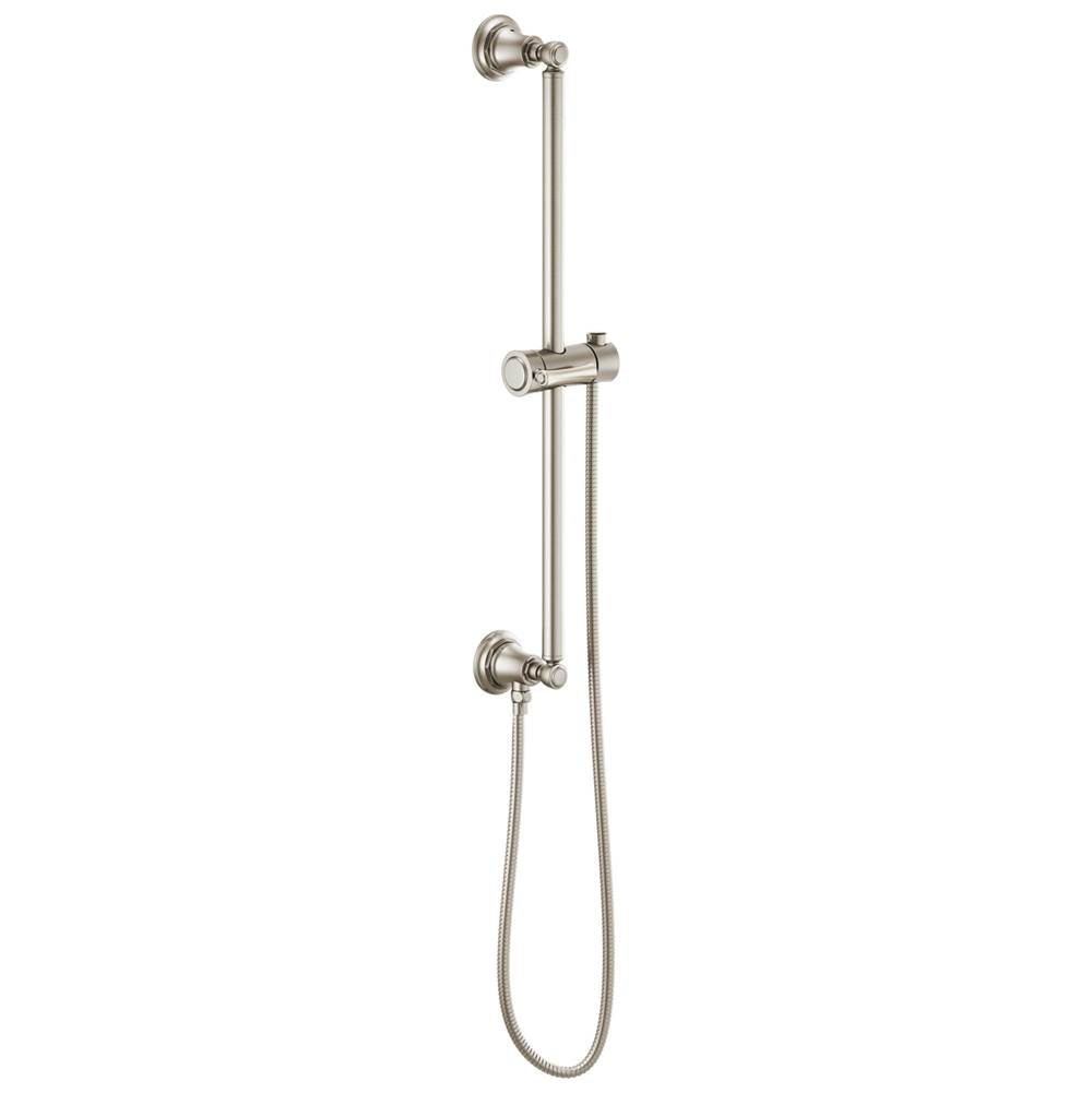 Brizo - Universal Showering Classic Round Slide Bar With Hose - Luxe Nickel