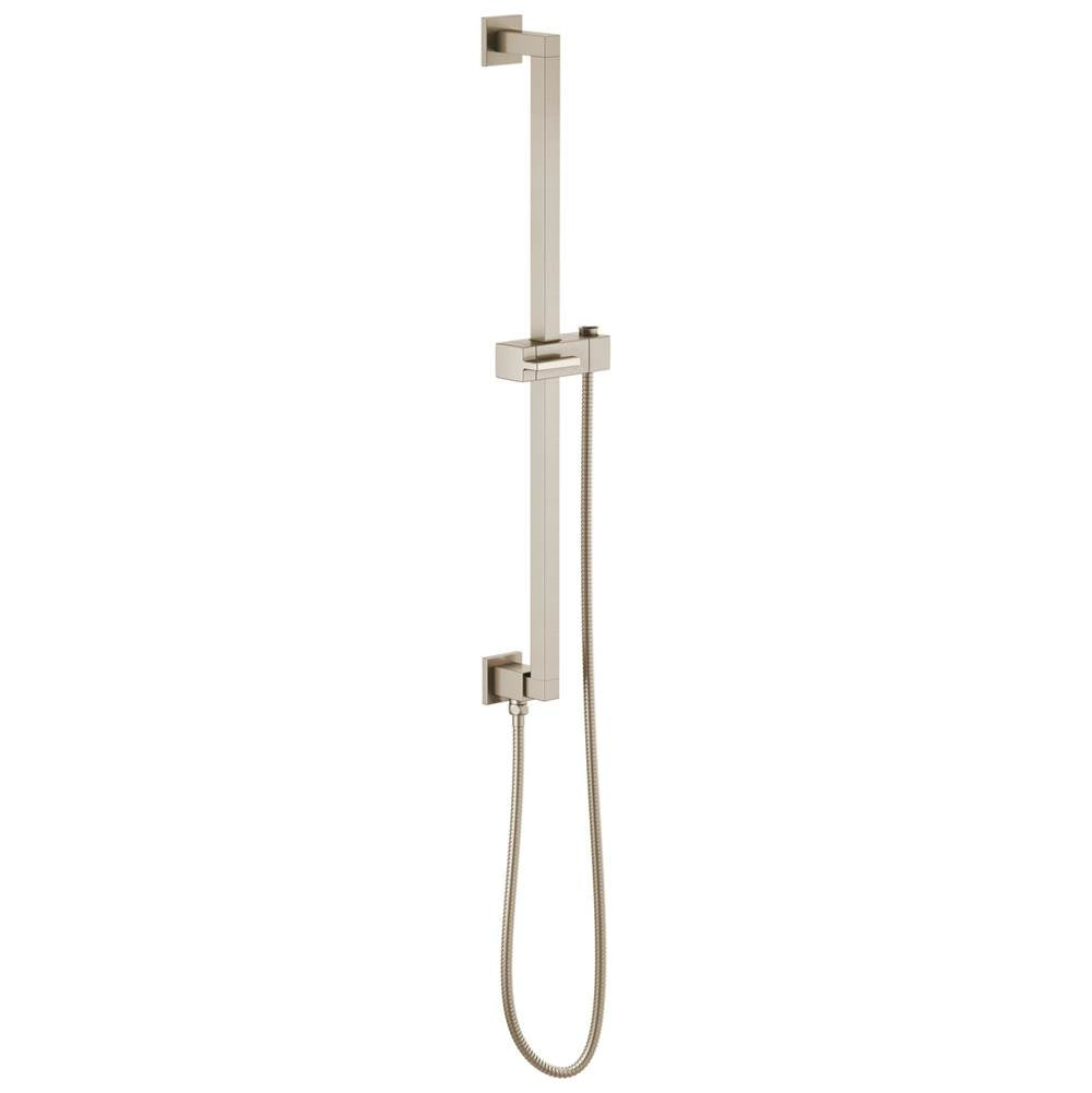 Brizo - Universal Showering Linear Square Slide Bar With Hose - Brushed Nickel
