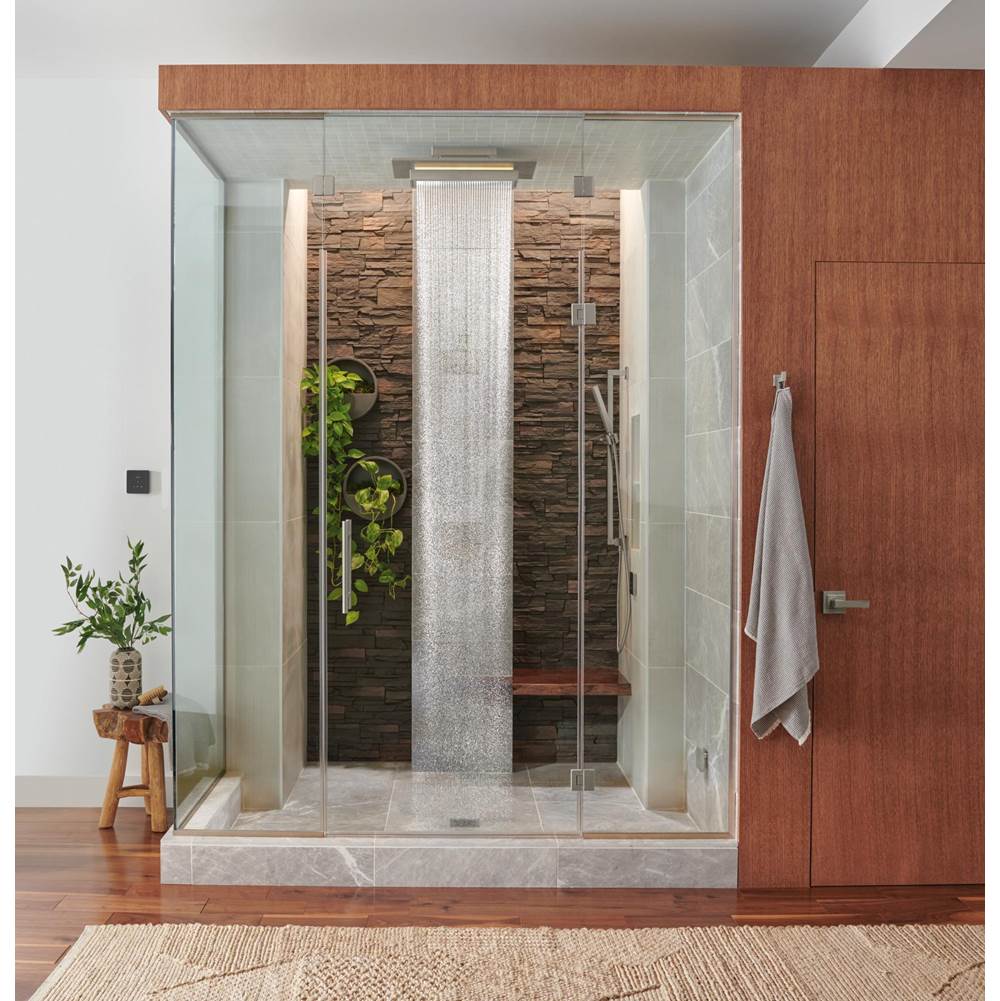 Universal Showering Linear Square Slide Bar With Hose