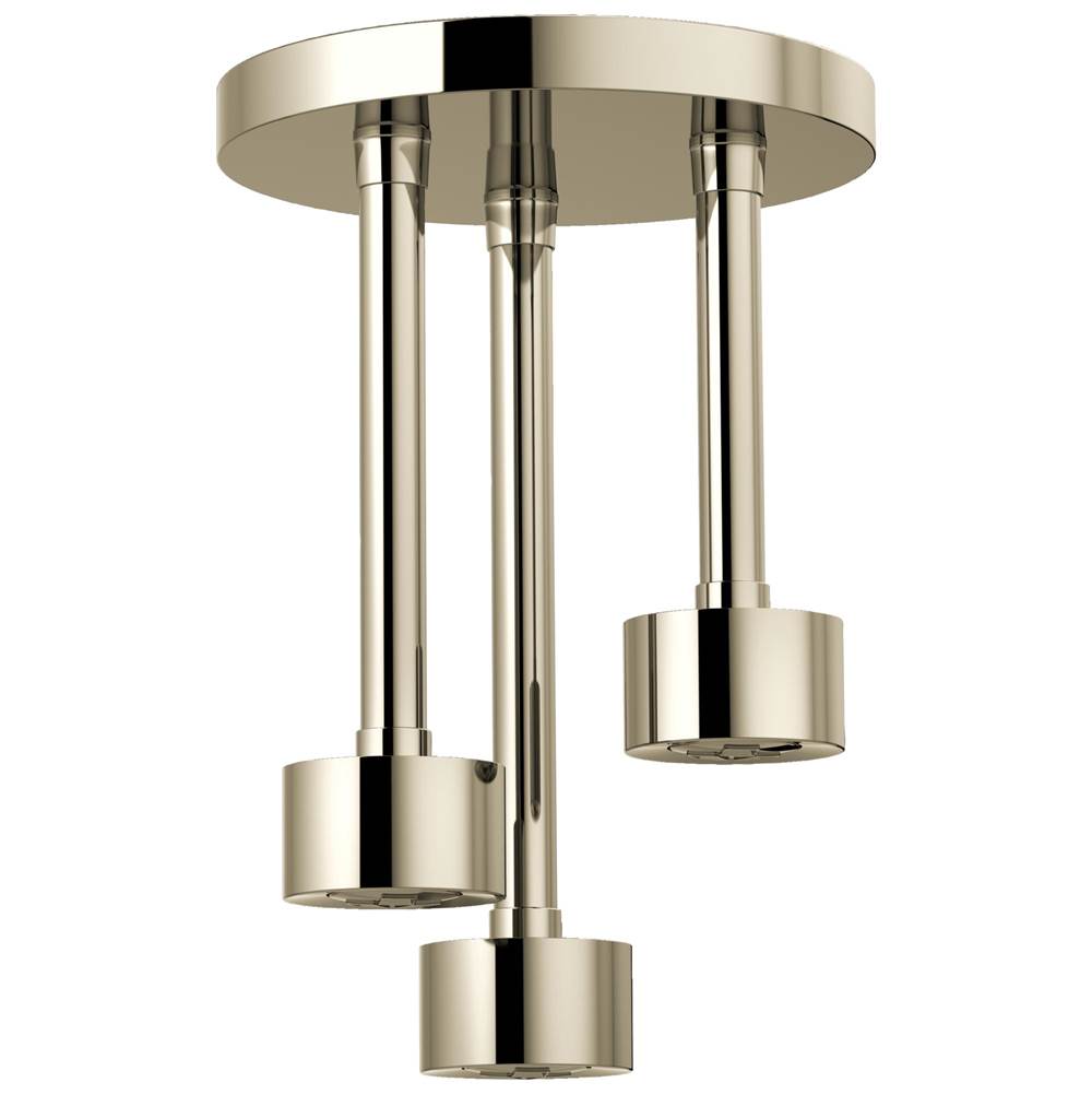 Brizo - Universal Showering Linear Round Single-Function H2Okinetic Pendant Raincan Shower Head - Polished Nickel