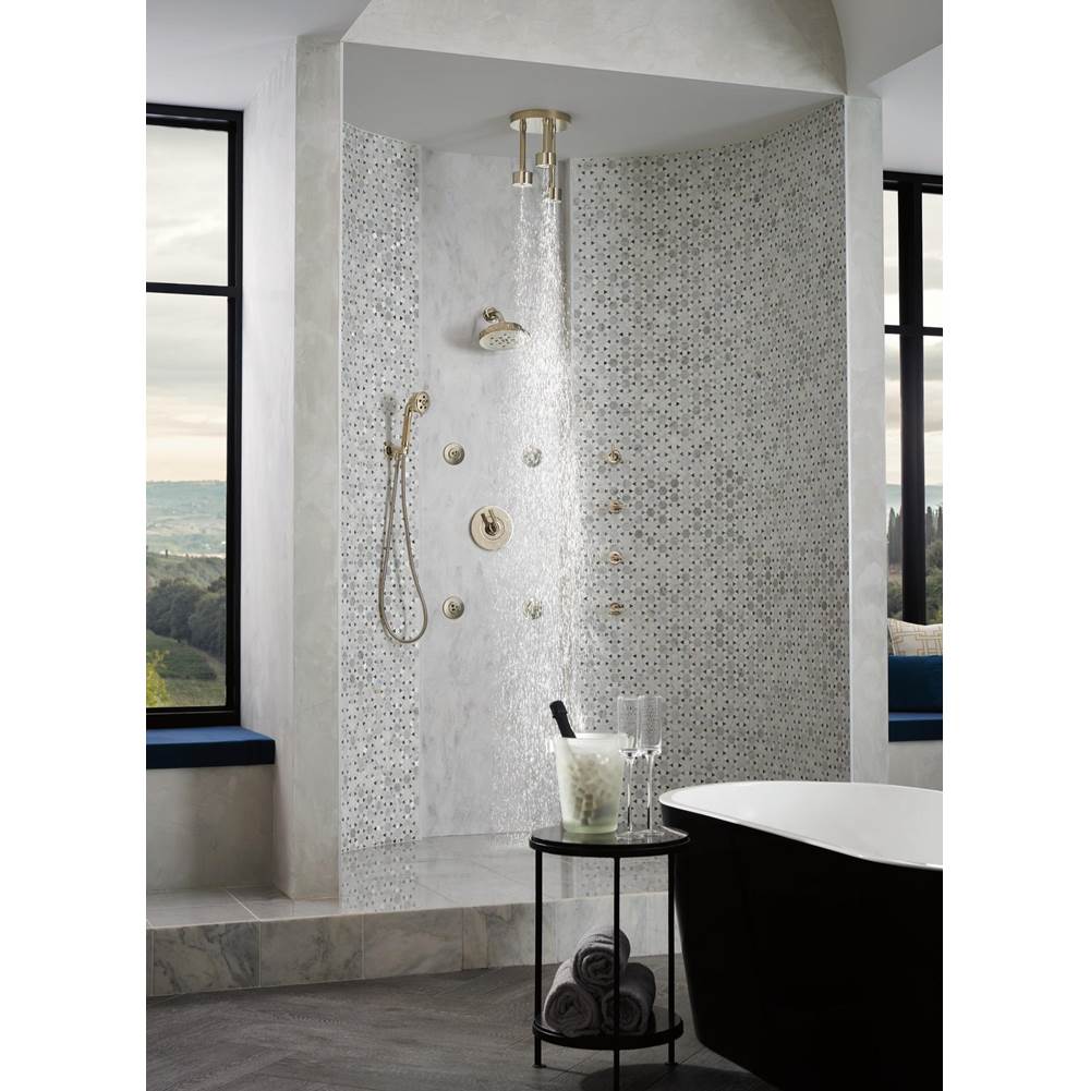 Universal Showering Linear Round Single-Function H2Okinetic Pendant Raincan Shower Head