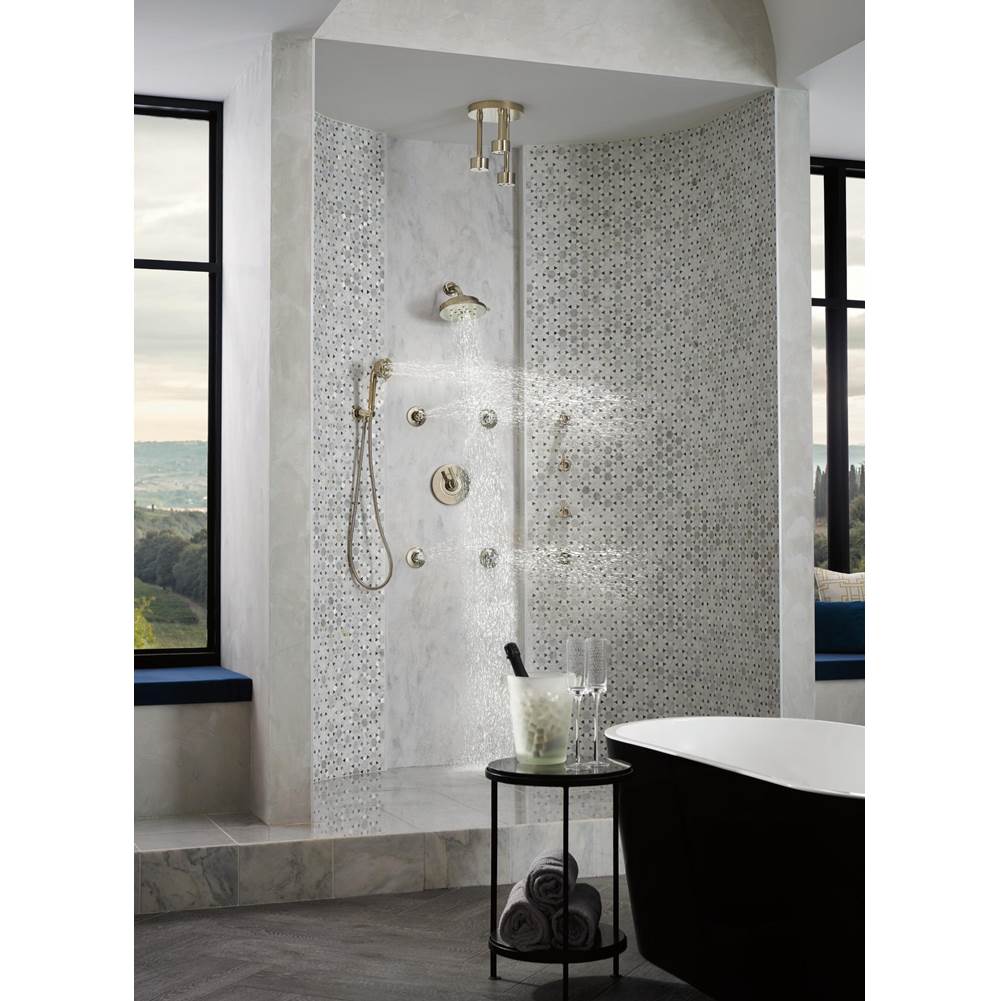 Universal Showering Linear Round Single-Function H2Okinetic Pendant Raincan Shower Head