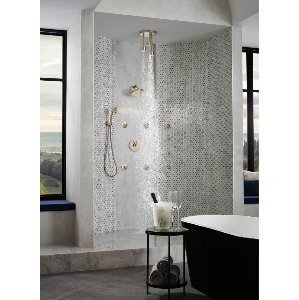 Universal Showering Linear Round Single-Function H2Okinetic Pendant Raincan Shower Head
