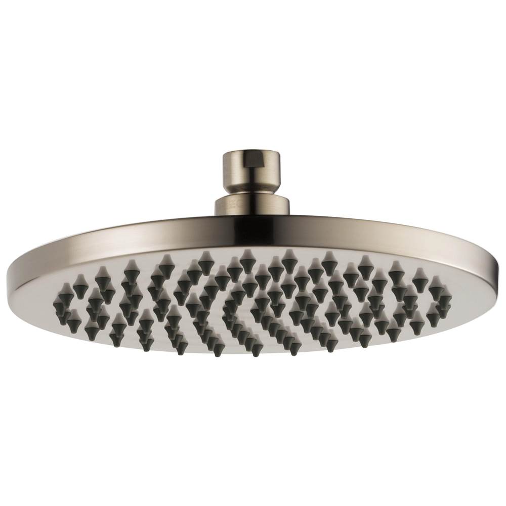 Brizo - Universal Showering 8'' Linear Round Single-Function Raincan Shower Head - 1.75 GPM - Brushed Nickel