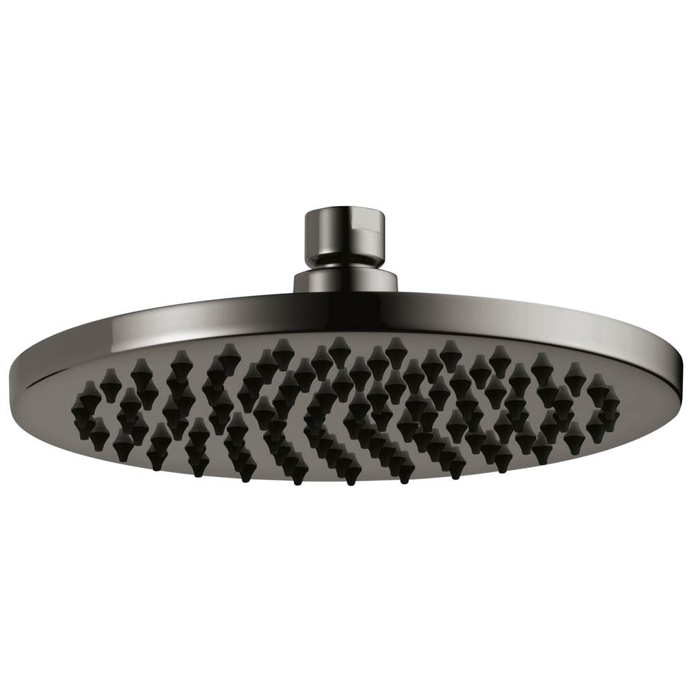 Brizo - AllariaE 8'' Linear Round Single-Function Raincan Shower Head - 2.5 GPM - Brilliance Black Onyx