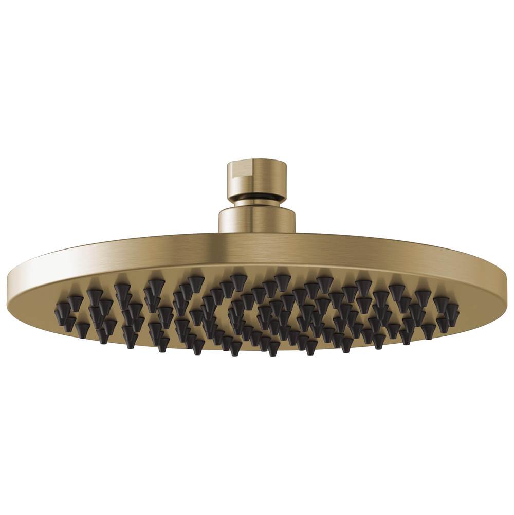 Brizo - Universal Showering 8'' Linear Round Single-Function Raincan Shower Head - 2.5 GPM - Luxe Gold
