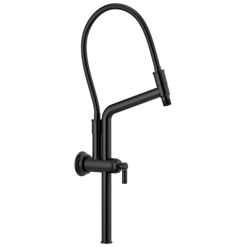 Brizo - Universal Showering 10 7/16'' Classic Slide Bar Shower Arm And Flange - Matte Black