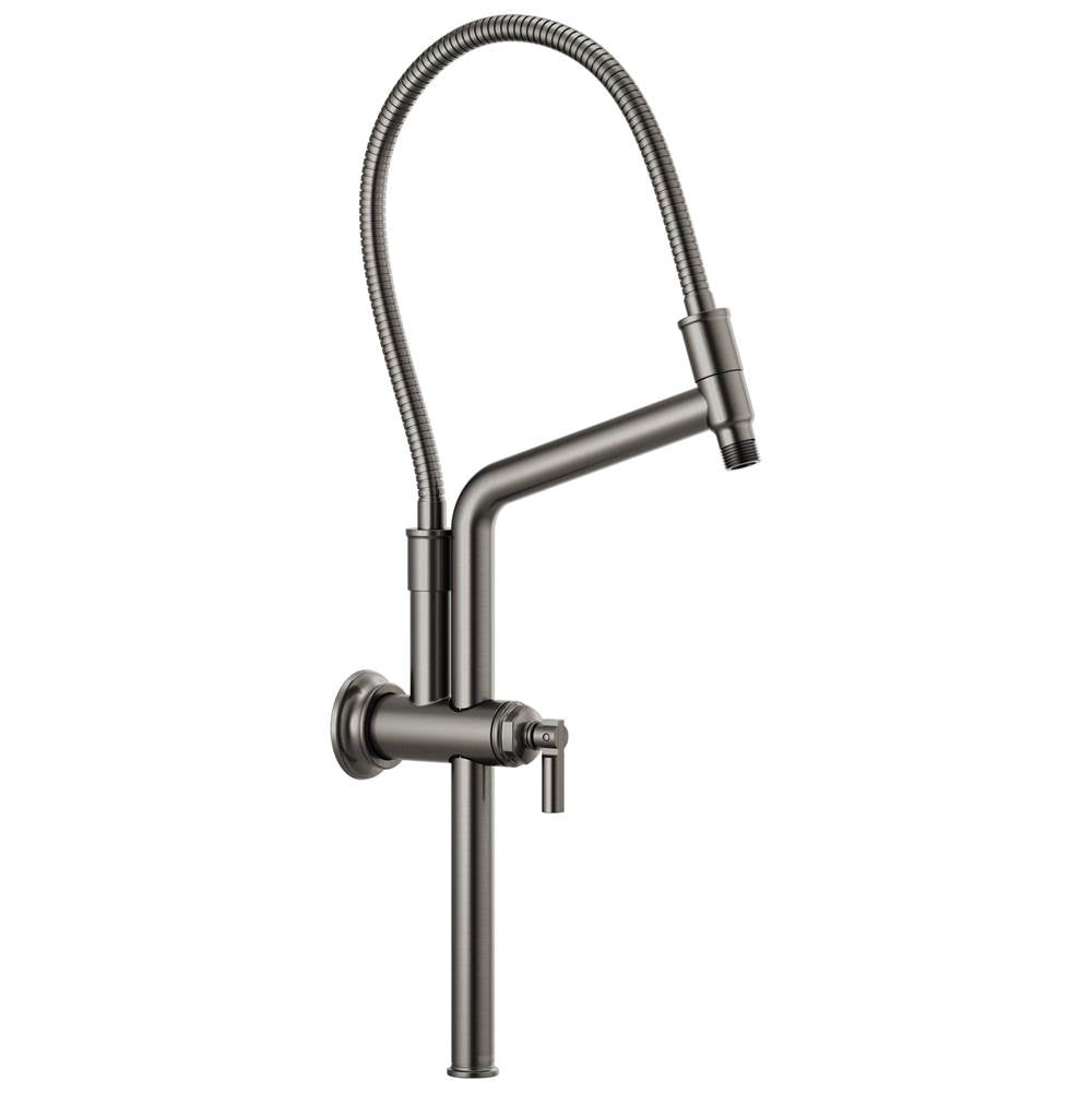Brizo - Universal Showering 10 7/16'' Classic Slide Bar Shower Arm And Flange - Luxe Steel