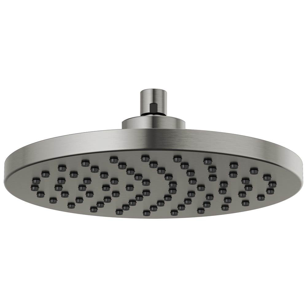 Brizo - Universal Showering 10'' Linear Round Single-Function Raincan Shower Head - 1.75 GPM - Luxe Steel