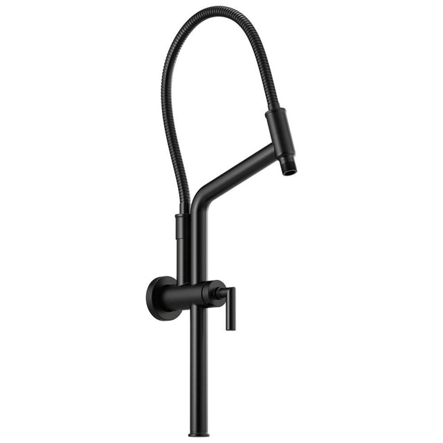 Brizo - Universal Showering 10 7/16'' Linear Round Slide Bar Shower Arm And Flange - Matte Black