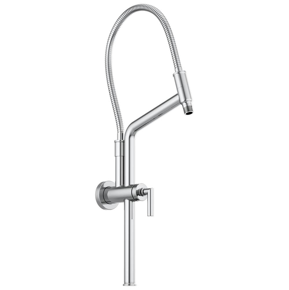 Brizo - Universal Showering 10 7/16'' Linear Round Slide Bar Shower Arm And Flange - Chrome