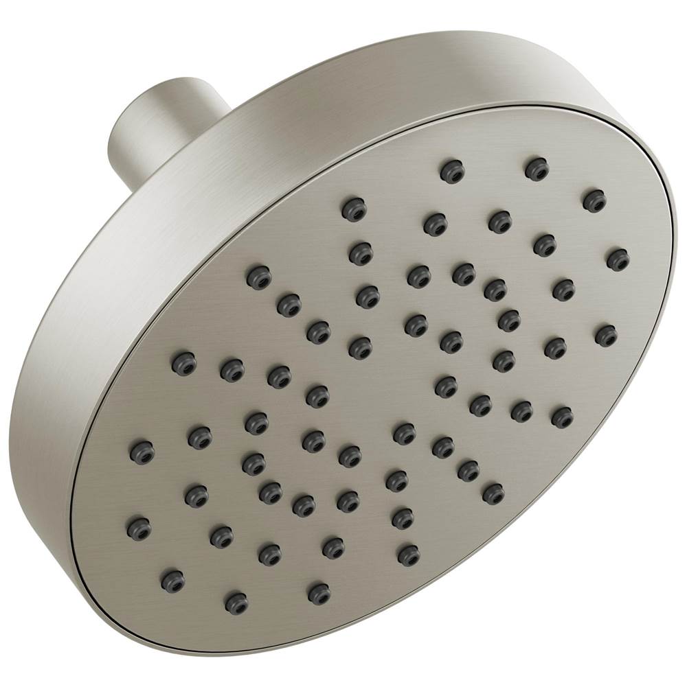 Brizo - Universal Showering 5'' Linear Round Single-Function Wall Mount Shower Head - 2.5 GPM - Luxe Nickel