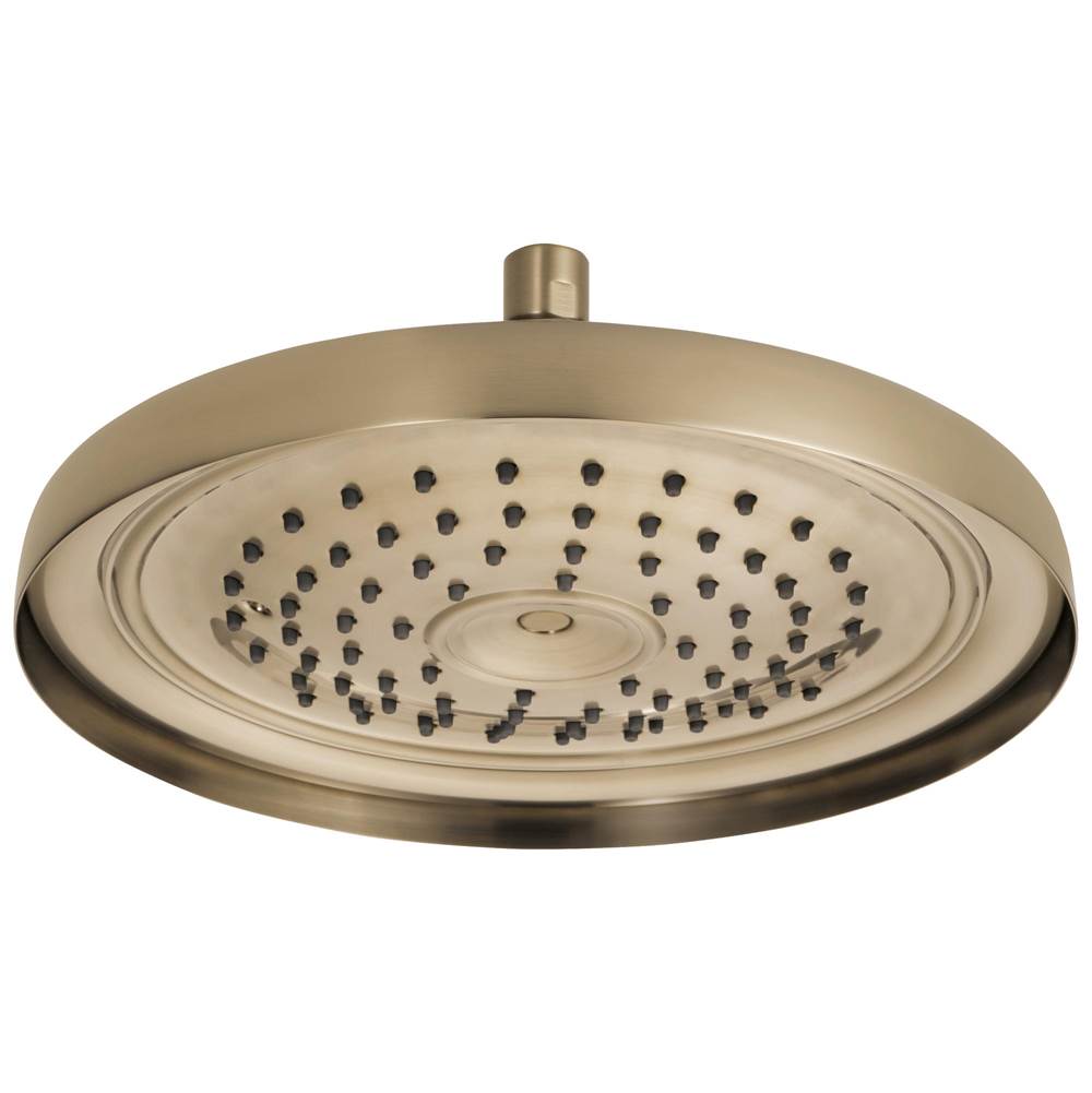 Brizo - Universal Showering 11'' Classic Round Single-Function Raincan Shower Head - 1.75 GPM - Luxe Gold