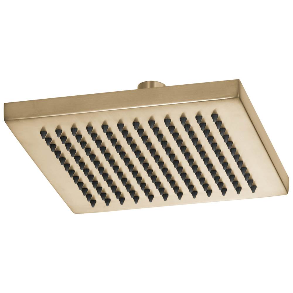Brizo - Universal Showering 8'' Linear Square Single-Function Raincan Shower Head - 2.5 GPM - Luxe Gold