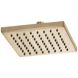 Brizo - Universal Showering 8'' Linear Square Single-Function Raincan Shower Head - 1.75 GPM - Luxe Gold