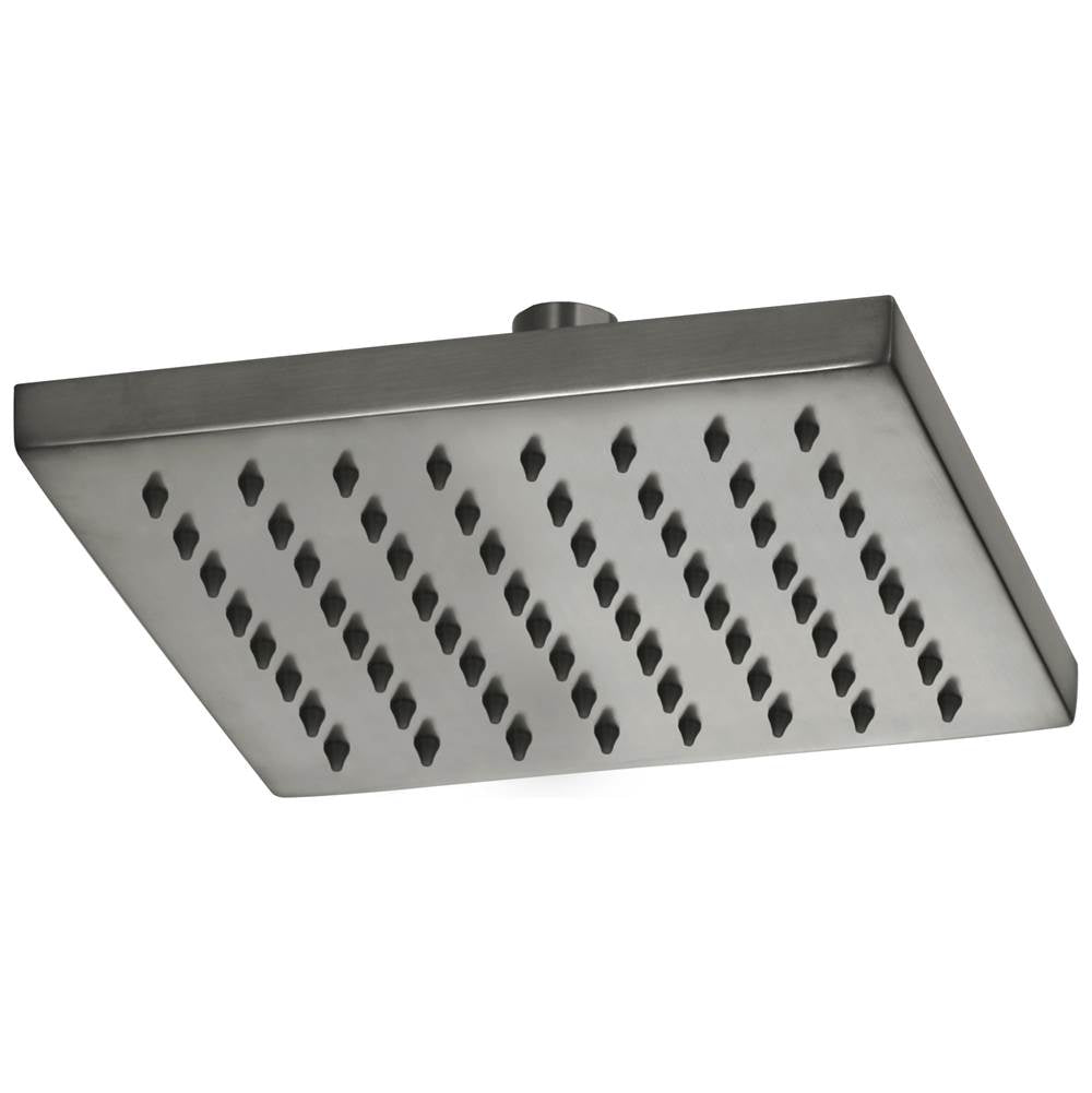 Brizo - Universal Showering 8'' Linear Square Single-Function Raincan Shower Head - 1.75 GPM - Luxe Steel