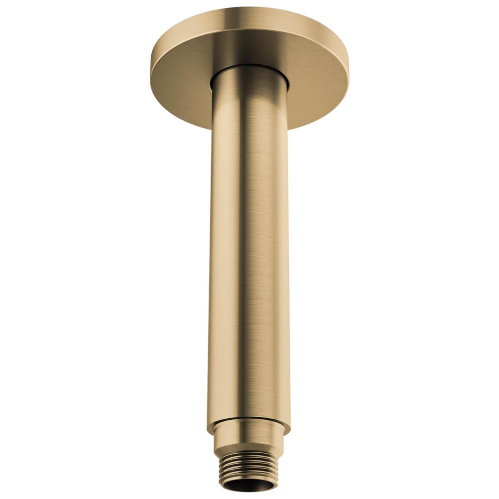 Brizo - Kintsu 6'' Dual Waterway Ceiling Mount Shower Arm and Flange - Luxe Gold