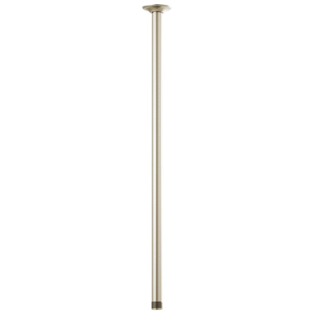 Brizo - Universal Showering 24'' Ceiling Mount Shower Arm And Round Flange - Brushed Nickel
