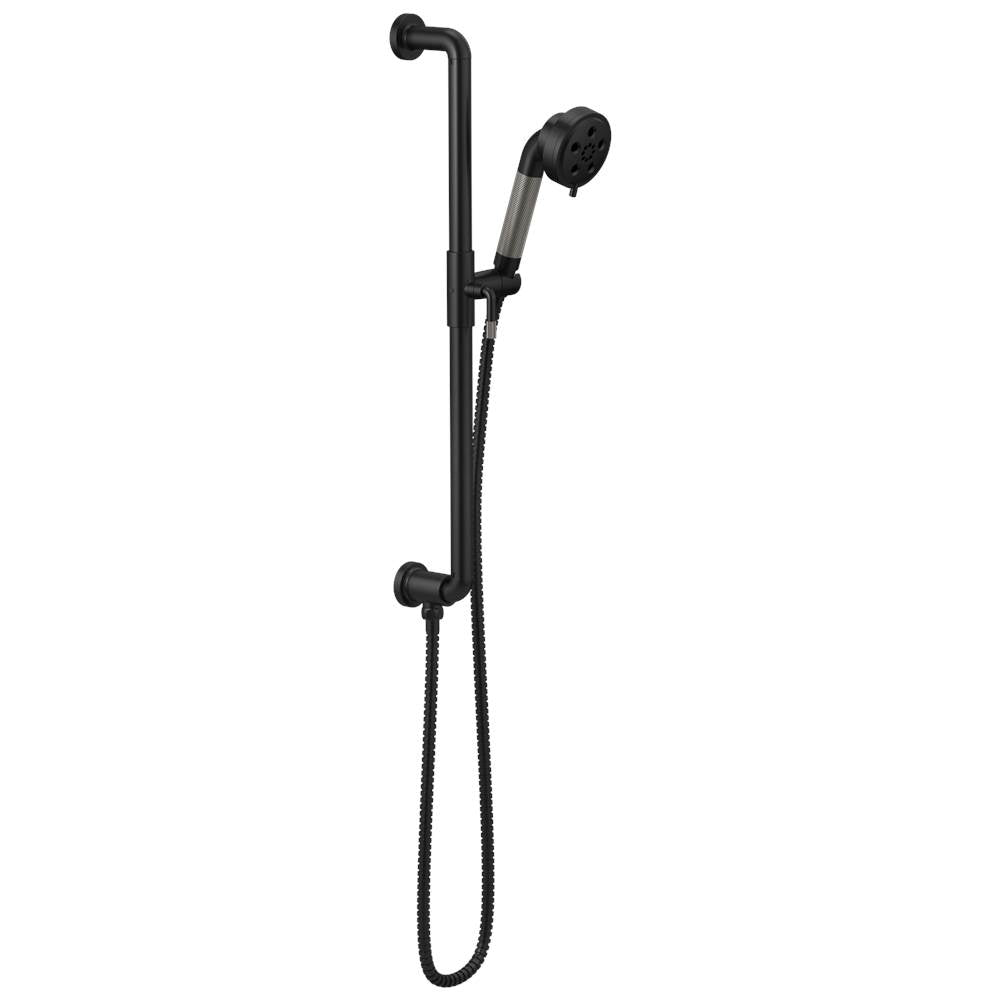 Brizo - Litze Slide Bar Handshower with H2OKinetic Technology - Matte Black With Luxe Steel