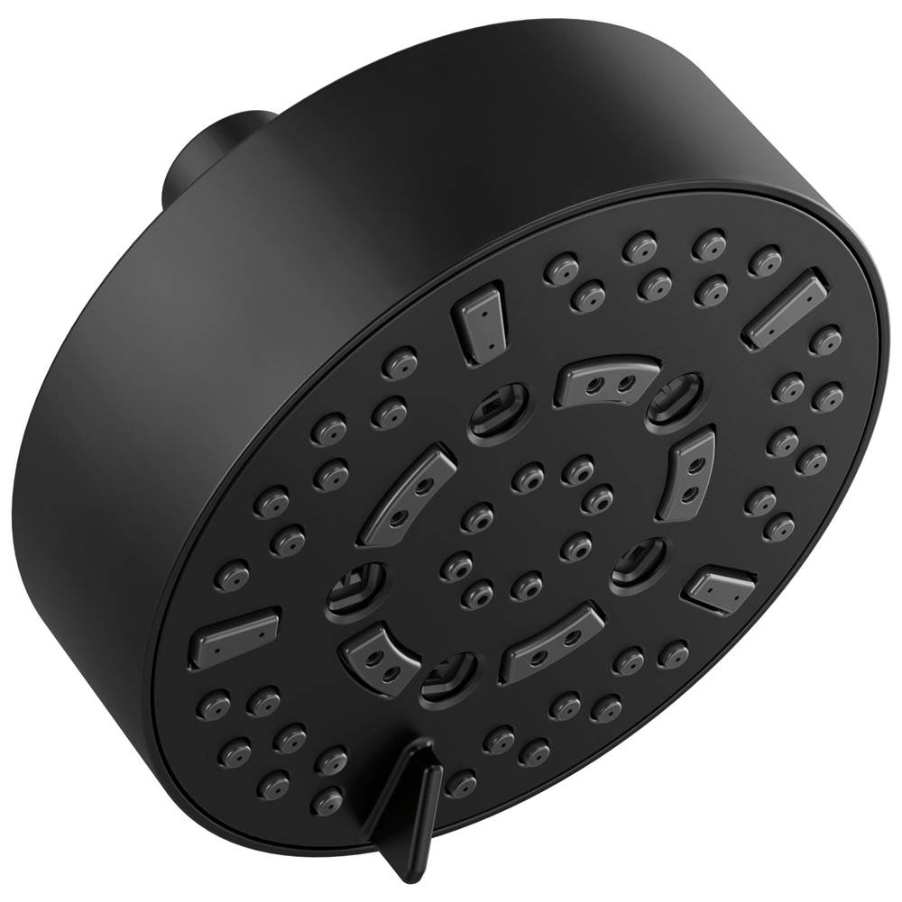 Brizo - Universal Showering 5'' Linear Round H2Okinetic Multi-Function Wall Mount Shower Head - 1.75 GPM - Matte Black