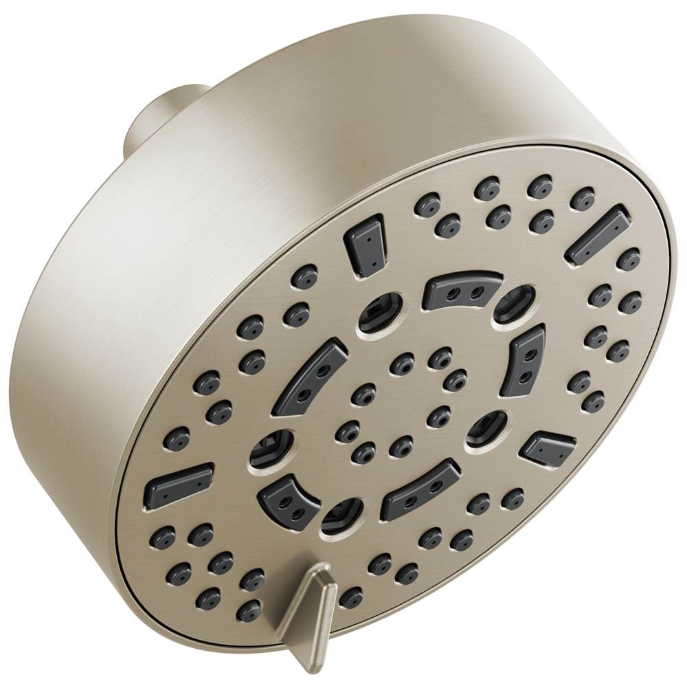 Brizo - Universal Showering 5'' Linear Round H2Okinetic Multi-Function Wall Mount Shower Head - 2.5 GPM - Brushed Nickel
