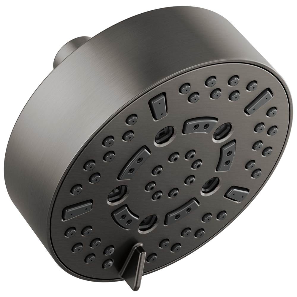 Brizo - Universal Showering 5'' Linear Round H2Okinetic Multi-Function Wall Mount Shower Head - 1.75 GPM - Luxe Steel