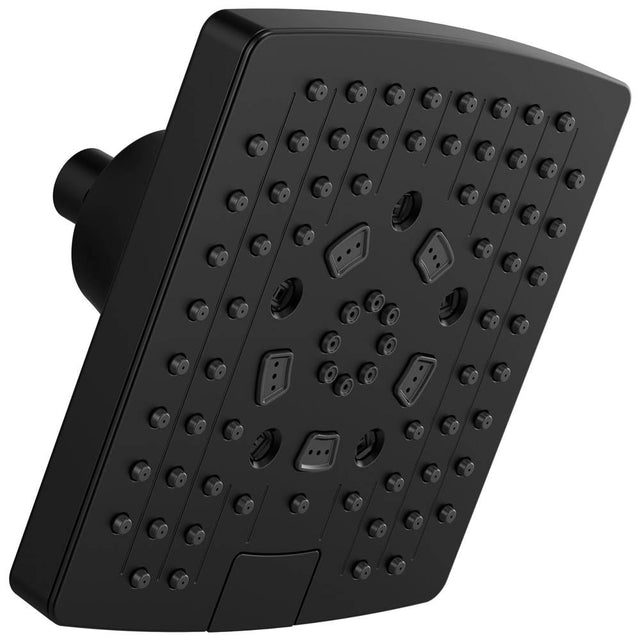 Brizo - Universal Showering 7'' Linear Square H2Okinetic Multi-Function Wall Mount Shower Head - 2.5 GPM - Matte Black