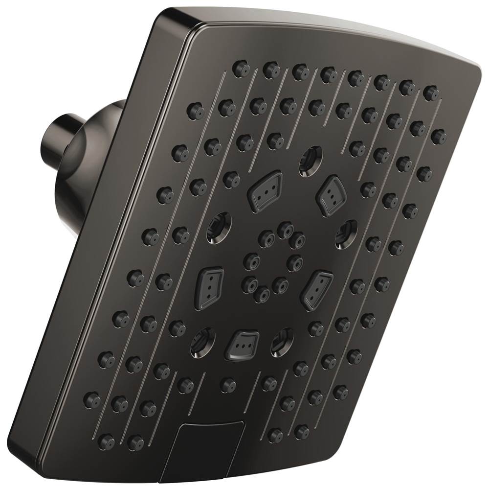 Brizo - Universal Showering 7'' Linear Square H2Okinetic<sup></sup> Multi-Function Wall Mount Showerhead - Brilliance Black Onyx