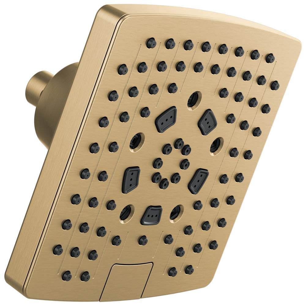 Brizo - Universal Showering 7'' Linear Square H2Okinetic<sup></sup> Multi-Function Wall Mount Showerhead - Luxe Gold