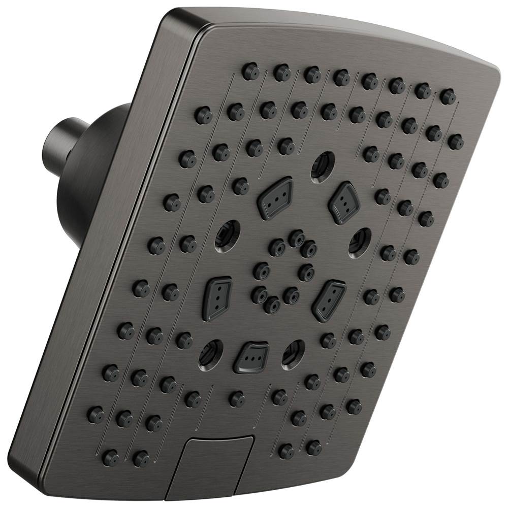 Brizo - Universal Showering 7'' Linear Square H2Okinetic Multi-Function Wall Mount Shower Head - 2.5 GPM - Luxe Steel