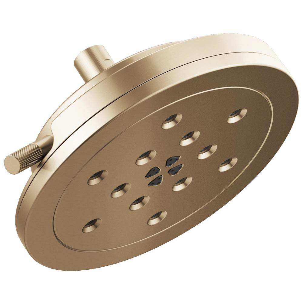Brizo - Litze 8'' H2Okinetic<sup></sup> Round Multi-Function Wall Mount Showerhead - Luxe Gold