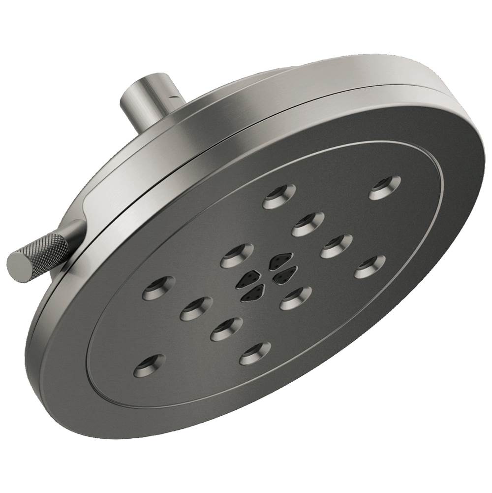 Brizo - Litze 8'' H2Okinetic<sup></sup> Round Multi-Function Wall Mount Showerhead - Luxe Steel