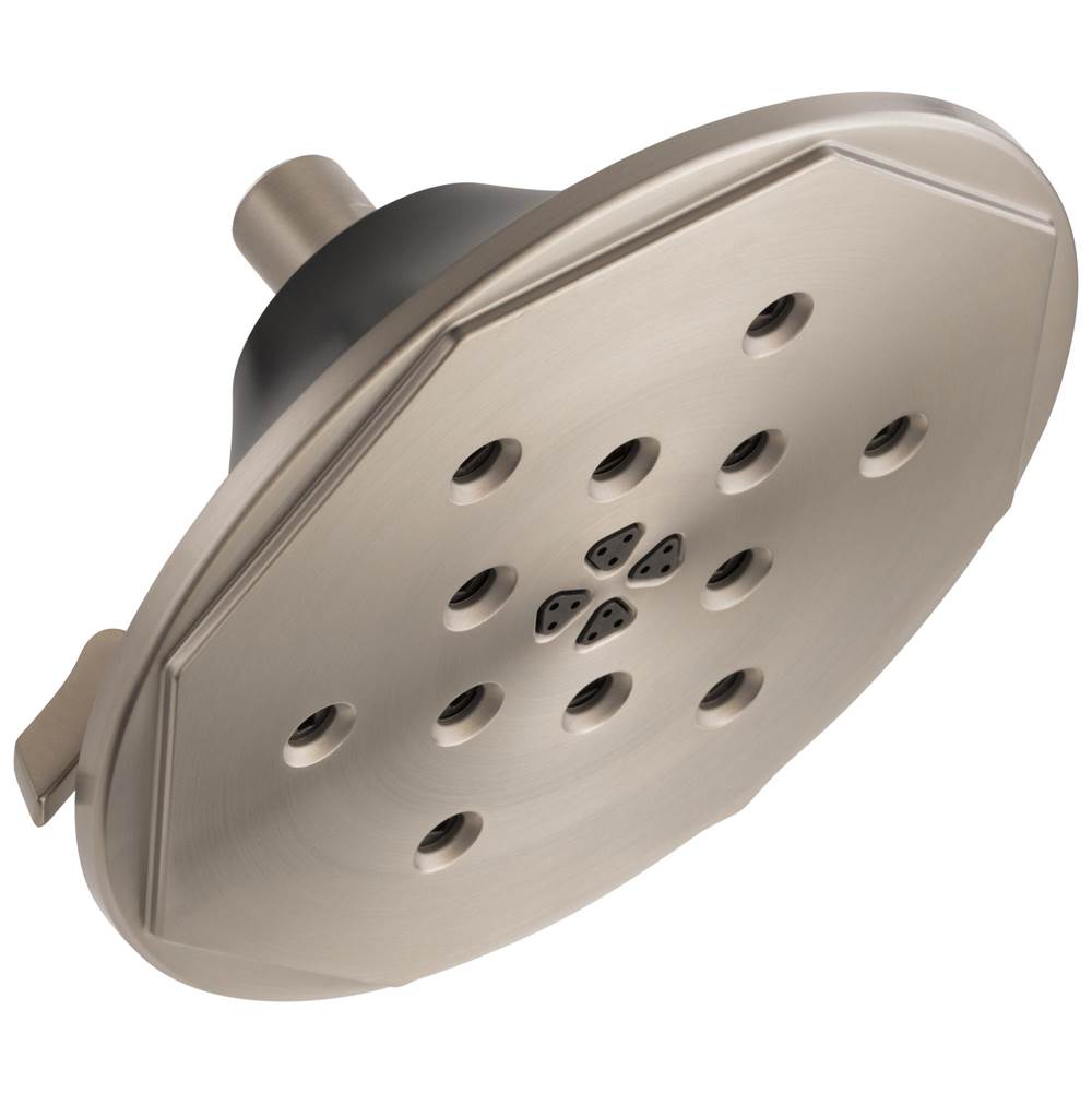 Brizo - Rook 8'' H2Okinetic<sup></sup> Round Multi-Function Wall Mount Showerhead - Luxe Nickel   With Matte Black