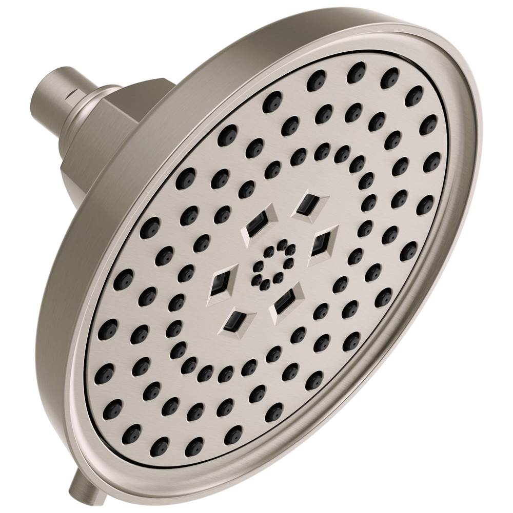 Brizo - Invari 7 5/8'' H2Okinetic Round Multi-Function Shower Head - 2.5 GPM - Luxe Nickel