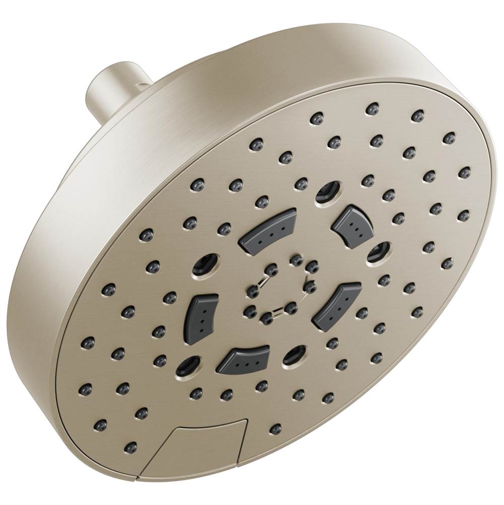 Brizo - Universal Showering 7'' Linear Round H2Okinetic Multi-Function Wall Mount Shower Head - 2.5 GPM - Brushed Nickel