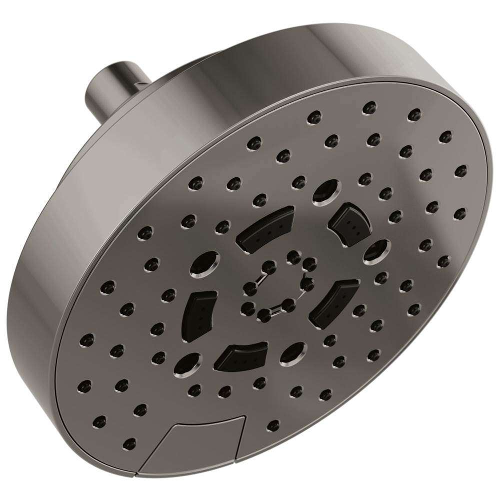 Brizo - AllariaE 7'' Linear Round H2Okinetic Multi-Function Wall Mount Shower Head - 1.75 GPM - Brilliance Black Onyx