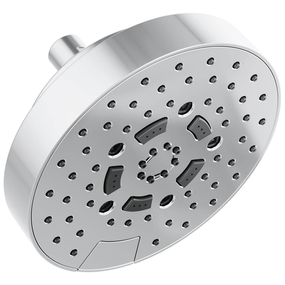 Brizo - Universal Showering 7'' Linear Round H2Okinetic Multi-Function Wall Mount Shower Head - 2.5 GPM - Chrome